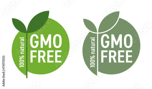 GMO Free - label in bold minimalism style