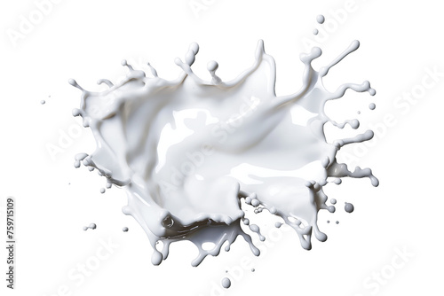 Splash of milk isolated on a transparent background