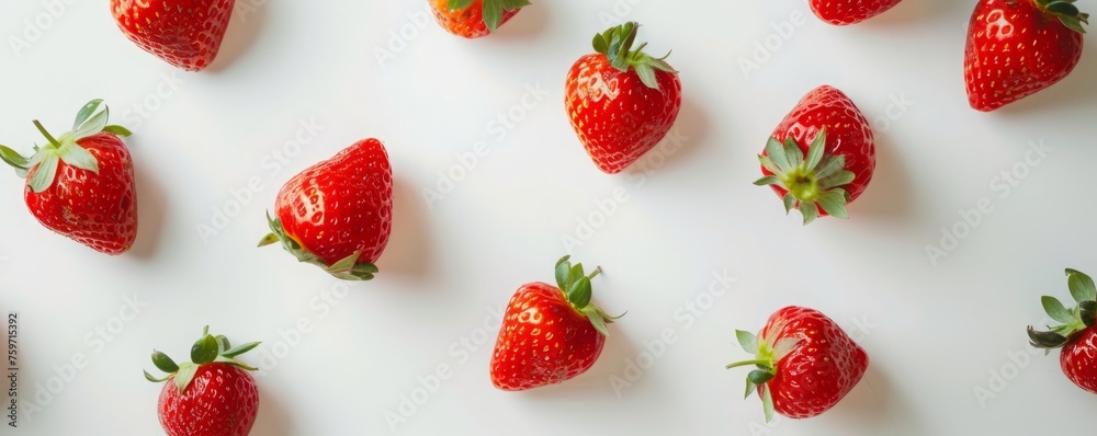 strawberries on white background. strawberries on white background.