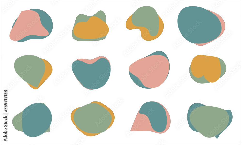 Fluid blob shape vector for abstract design. set banner simple shape template for presentation, flyer, isolated on white background Fluid blob shape vector for abstract design. set banner simple shape template for presentation, flyer, isolated on white background