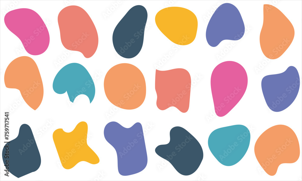 Fluid blob shape vector for abstract design. set banner simple shape template for presentation, flyer, isolated on white background Fluid blob shape vector for abstract design. set banner simple shape template for presentation, flyer, isolated on white background