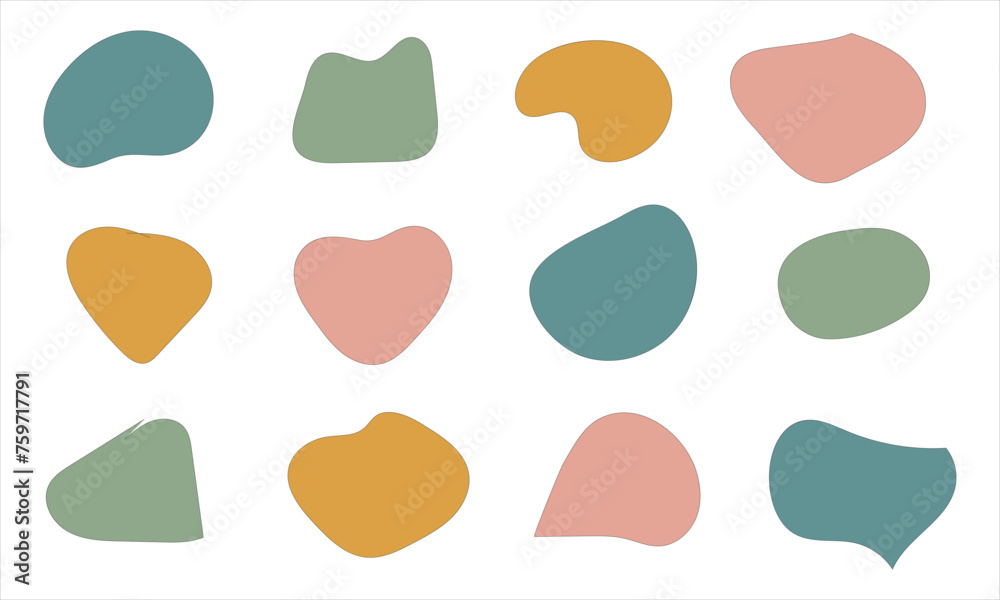 Fluid blob shape vector for abstract design. set banner simple shape template for presentation, flyer, isolated on white background Fluid blob shape vector for abstract design. set banner simple shape template for presentation, flyer, isolated on white background
