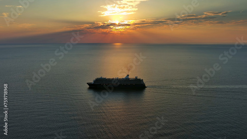 Cruise ship during sunset © Kokhanchikov