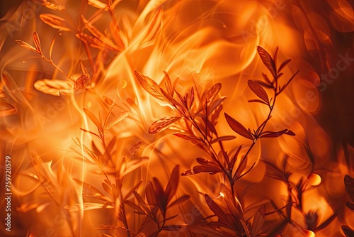 A glowing ember orange with a subtle flame texture © AI Farm