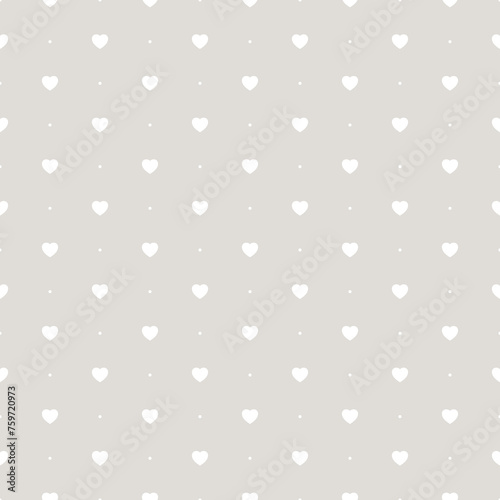 Heart seamless pattern. Elegant little hearts. Repeated small patern for design prints. Cute symbol love for girl or woman. Repeating monocrome printed. Abstract heart printing. Vector illustration 