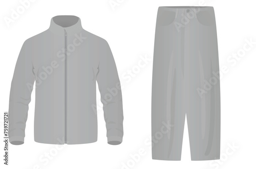 Grey jacket and pants. vector illustration