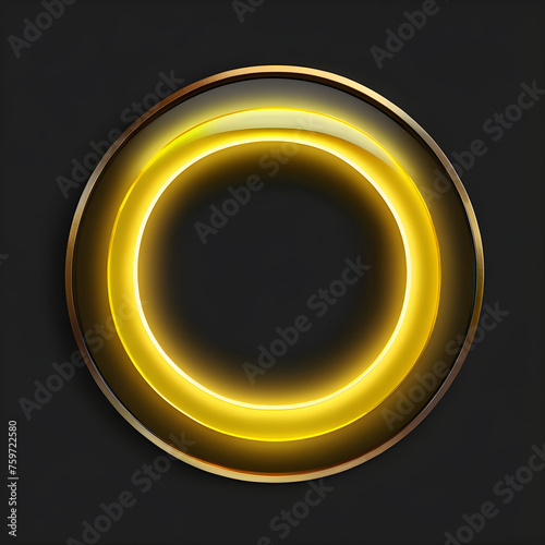 Golden Halo: Exploring the Artistry of Yellow Neon Circles(Generative AI)