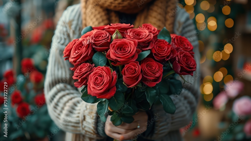 Embrace the Warmth of Love with a Vibrant Bouquet of Red Roses. A Symbol of Passion and Affection in Full Bloom