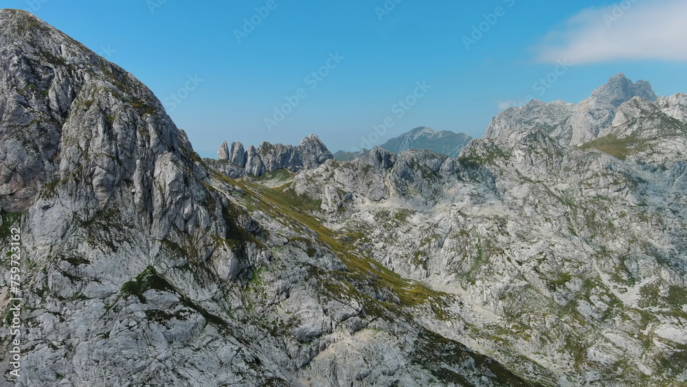 Aerial of mountains in park Durmitor, Montenegro