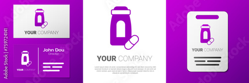 Logotype Sedative pills icon isolated on white background. Logo design template element. Vector