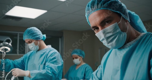 A surgeon's gaze is locked in concentration, reflecting the critical nature of the medical procedure. The solemnity in the operating room is tangible as lives hang in the balance.