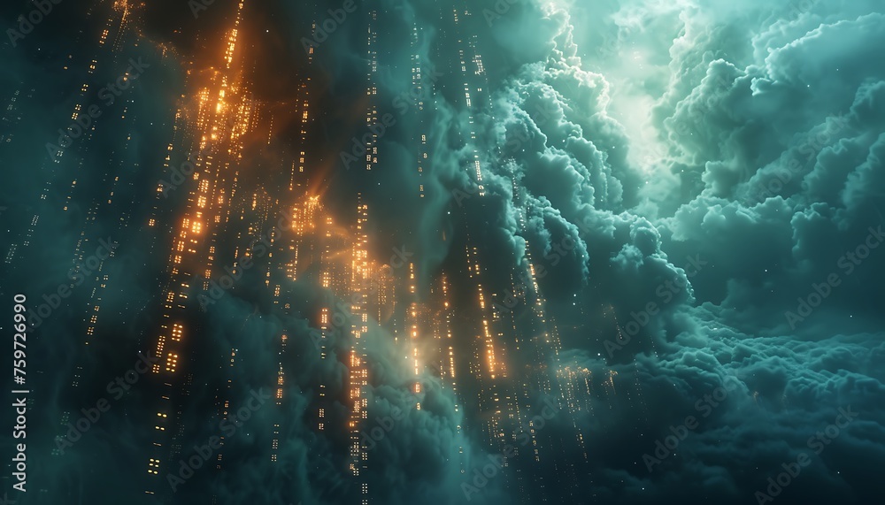 Binary Code Showers: Exploring the Digital Cloudscape