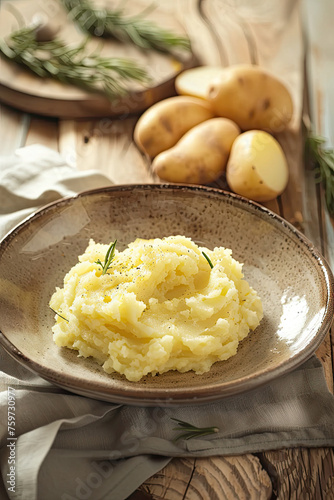 Bowl of Mashed Potatoes with Butter
