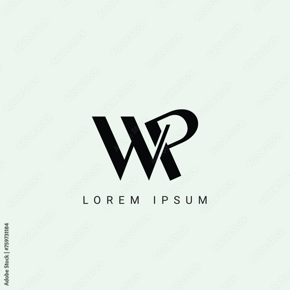 Letter WP and PW monogram initial logo, geometric, modern, gradient, grid logo Letter WP and PW monogram initial logo, geometric, modern, gradient, grid logo
