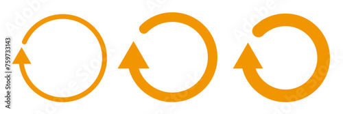 回転矢印（循環）サイクル　アイコンセット	