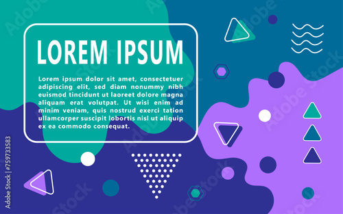 Abstract minimal background in memphis geometry style. Applicable for presentation, cover design, poster, advertising, web, header, billboard, brochure, social media, landing page.