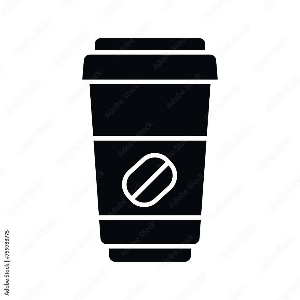 coffee cup icon vector template design flat and simple