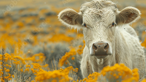 wildlife photography, authentic photo of a cow in natural habitat, taken with telephoto lenses, for relaxing animal wallpaper and more © elementalicious