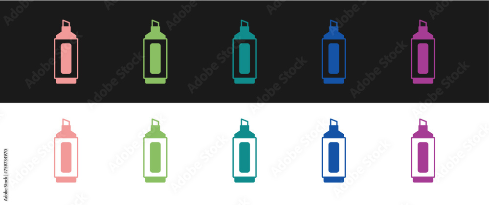 Set Marker pen icon isolated on black and white background. Vector Set Marker pen icon isolated on black and white background. Vector
