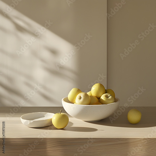 Bowl of Apples on Table