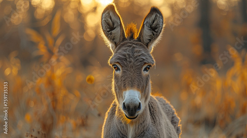 wildlife photography, authentic photo of a donkey in natural habitat, taken with telephoto lenses, for relaxing animal wallpaper and more