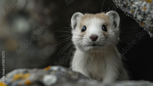 wildlife photography, authentic photo of a ermine in natural habitat, taken with telephoto lenses, for relaxing animal wallpaper and more © elementalicious