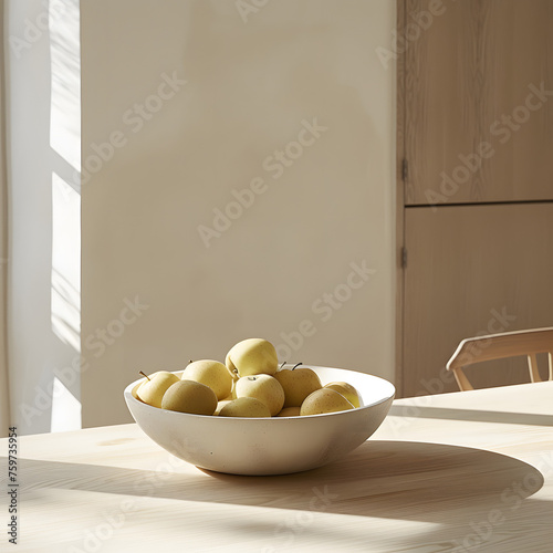 Bowl of Apples on Table