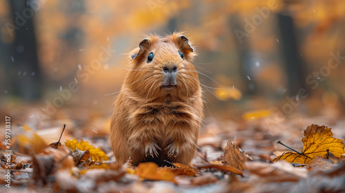 wildlife photography, authentic photo of a guinea pig in natural habitat, taken with telephoto lenses, for relaxing animal wallpaper and more photo