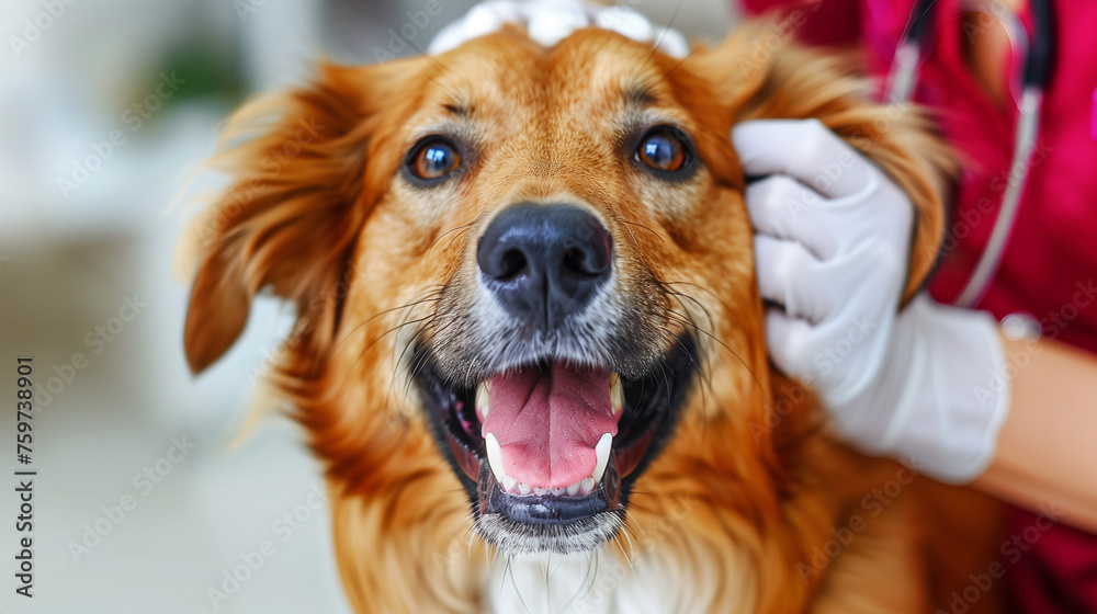 Dog Examination by Veterinarian. Generative AI Dog Examination by Veterinarian. Generative AI