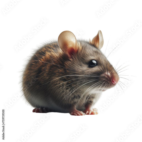 Tiny Mouse Marvel: Ultra Realistic Portrait Amidst Clean White Space