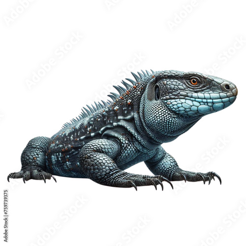 Dynamic Lizard Encounter  Ultra Realistic Image Amidst White Space