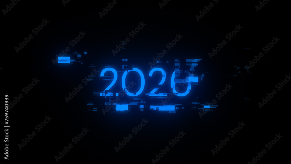 3D rendering 2026 text with screen effects of technological glitches 3D rendering 2026 text with screen effects of technological glitches