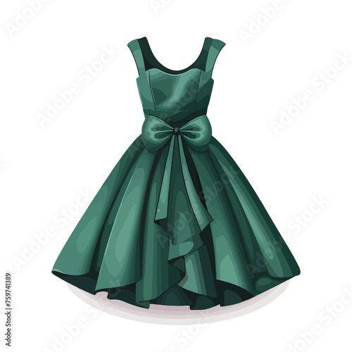 Festive dress for women flat vector icon flat vecto