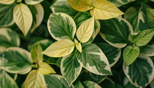 a close up of ripe green leaves and other leaves