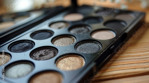 unbranded eyeshadow palette with neutral shades, emphasizing the versatility ...