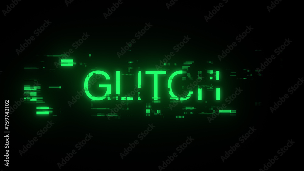 3D rendering glitch text with screen effects of technological glitches 3D rendering glitch text with screen effects of technological glitches