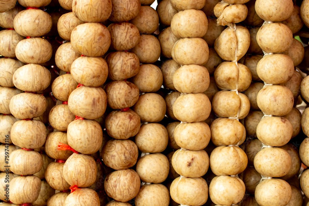 Photo of Thailand's famous meatballs or meatballs standing and eating Photo of Thailand's famous meatballs or meatballs standing and eating