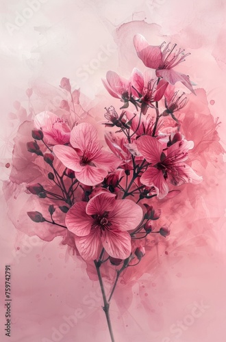 an image of pink flowers in the shape of a heart