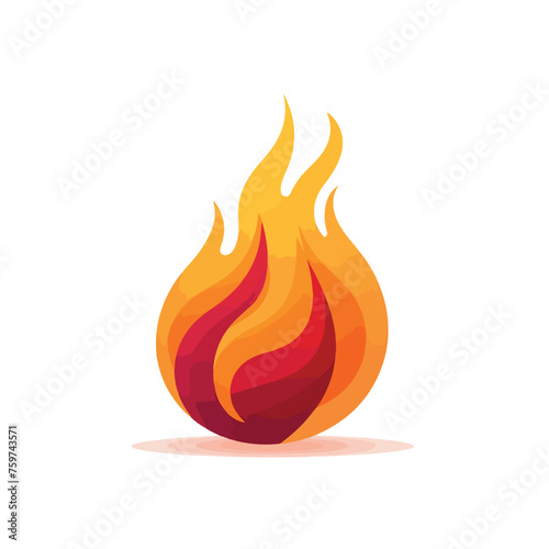 Fire flame icon flat vector illustration isloated o