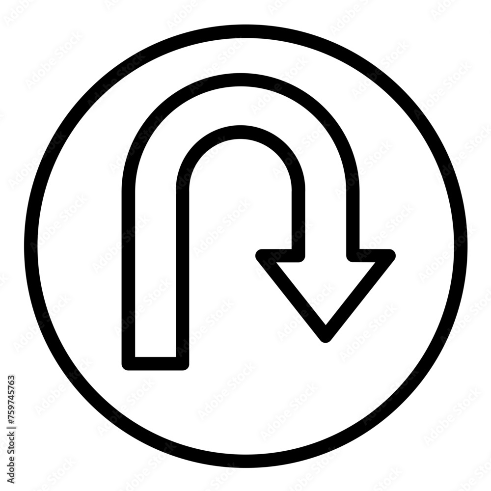 Vector Design U-Turn Icon Style Vector Design U-Turn Icon Style