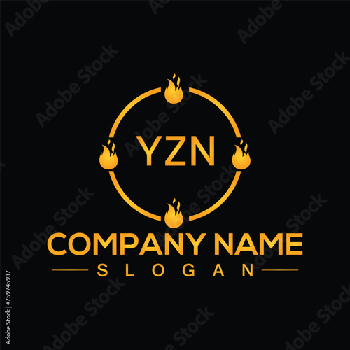 Creative monogram YZN letter logo design for company branding