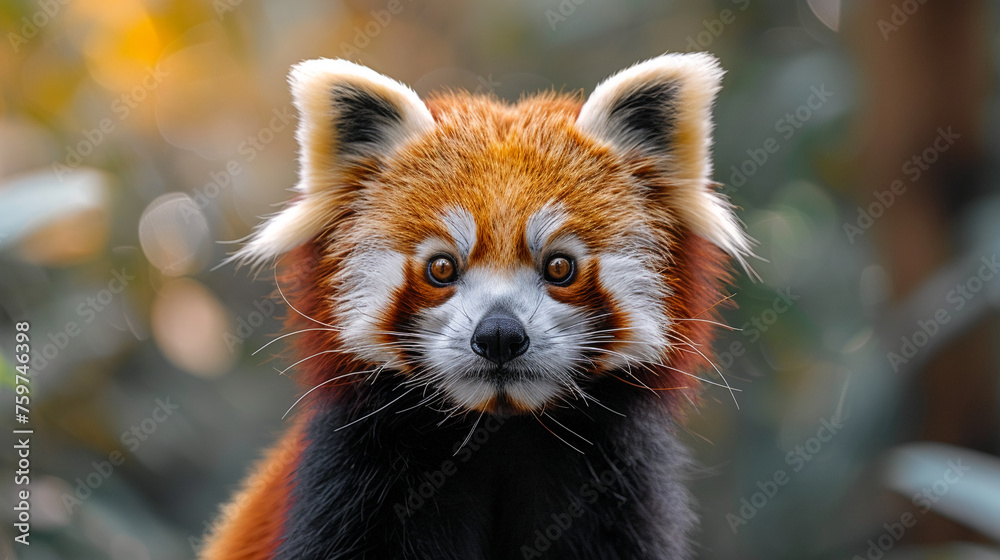 Fototapeta premium wildlife photography, authentic photo of a red panda in natural habitat, taken with telephoto lenses, for relaxing animal wallpaper and more