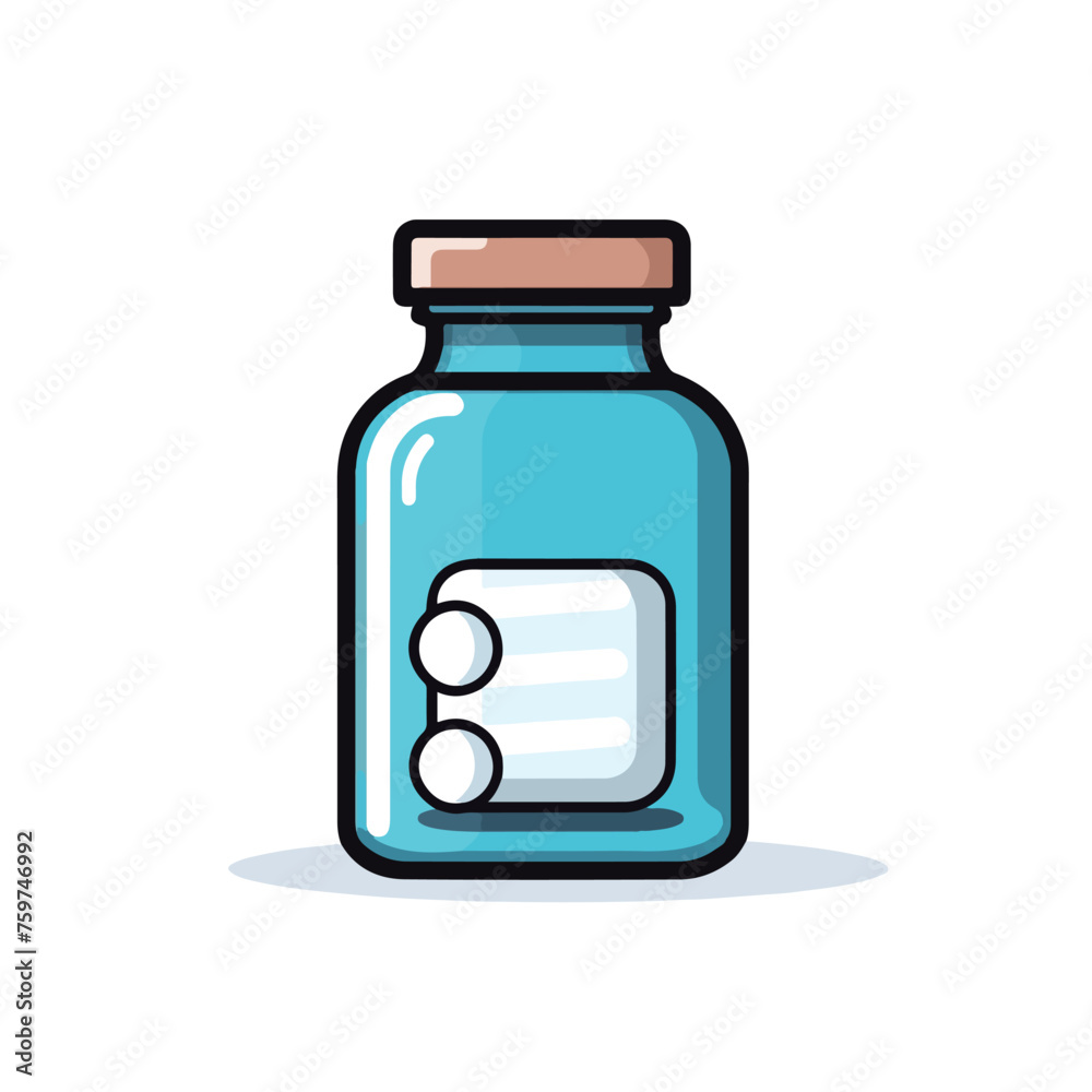 Mason jar glass container line art vector icon. med