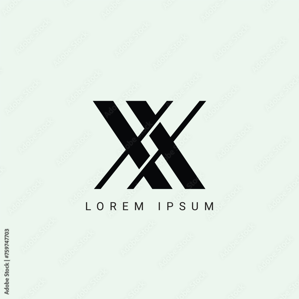 Letter XX and X monogram initial logo, geometric, modern, gradient, grid logo Letter XX and X monogram initial logo, geometric, modern, gradient, grid logo
