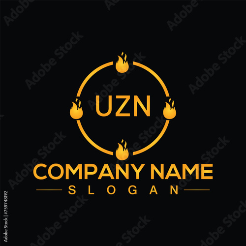 UZN initial letter logo design for company branding or business