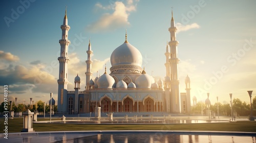 mosque at sunset