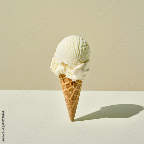 Vanilla Ice Cream Cone - Generative AI