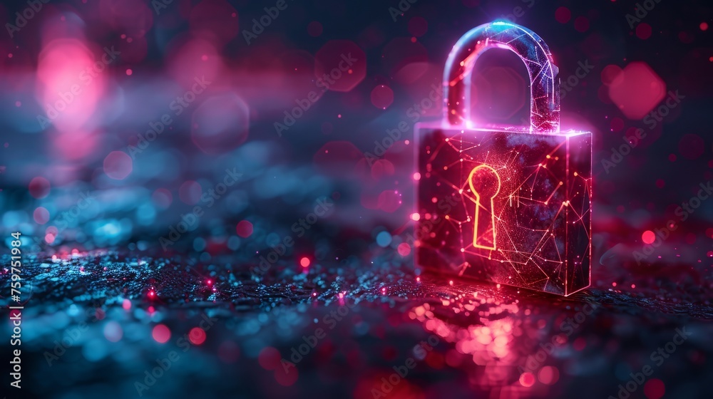 Abstract background with digital security padlock. Background for cyber security, digital encryption, firewall security, data protection and technology concept Abstract background with digital security padlock. Background for cyber security, digital encryption, firewall security, data protection and technology concept