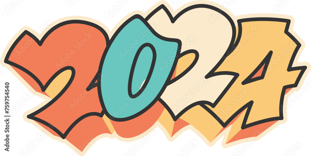 2024 Happy New Year Illustration