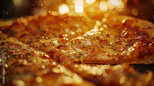 Close up pizza background.